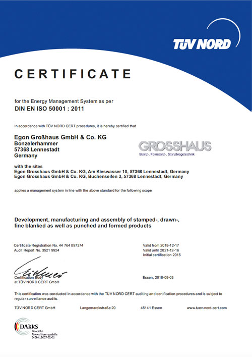 DIN EN ISO 50001:2011 (Bonzelerhammer, Elspe, Kichveischede)